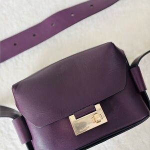 All saints Frankie 3-in-1 Purple Leather Crossbody Bag